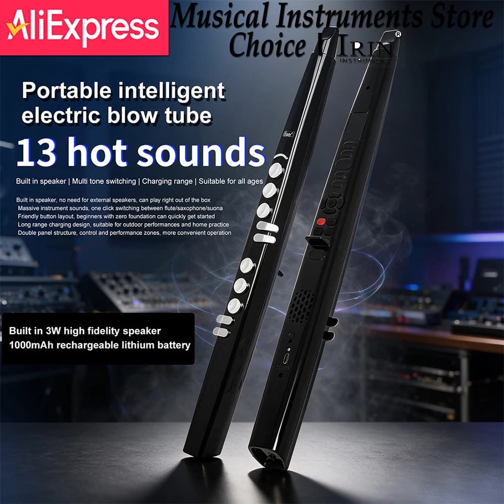 IRIN S57 Electric Blowpipe Mini Electronic Saxophone Flute Trumpet 13 Tones Multifunctional Digital Electronic Blowpipe Clarinet