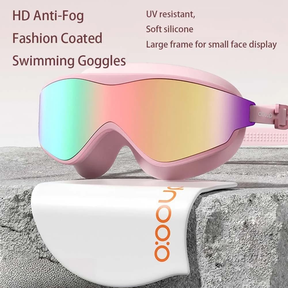 Frameless Adult Swimming Goggles Anti-fog UV Protection Colorful Aurora Coating Borderless Large View Waterproof Swim Googles