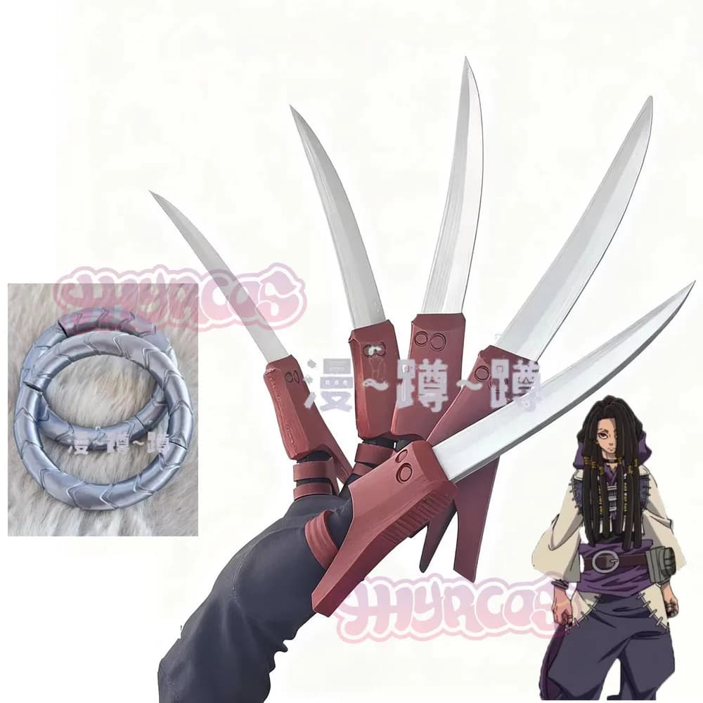 Complete Set of Accessories Cosplay Gachiakuta Jabber Wonger: Bracelet, Ring, Nails, Wig and 3D Printed Shoes for Halloween Celebrations for Adults