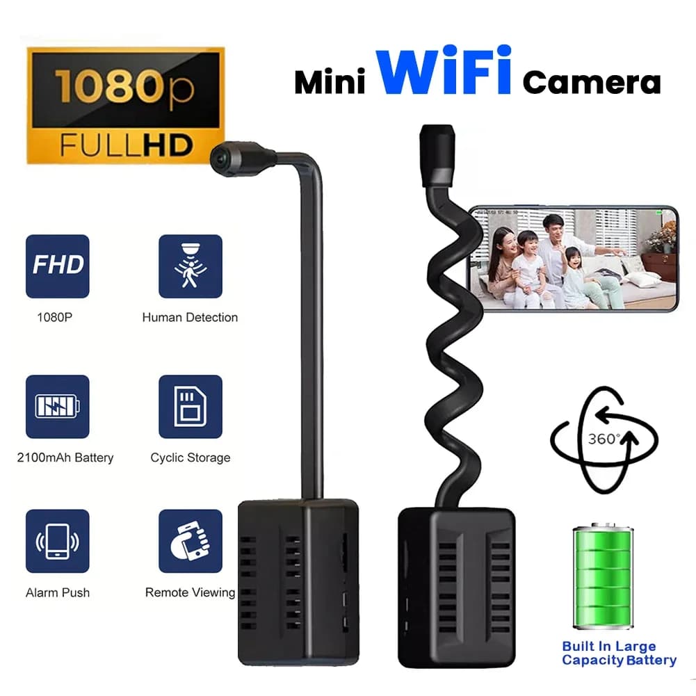 Mini telecamera di sorveglianza WiFi 1080P Wireless Nanny Cam con rilevamento del movimento Registrazione domestica Cam di sicurezza per animali domestici da interno