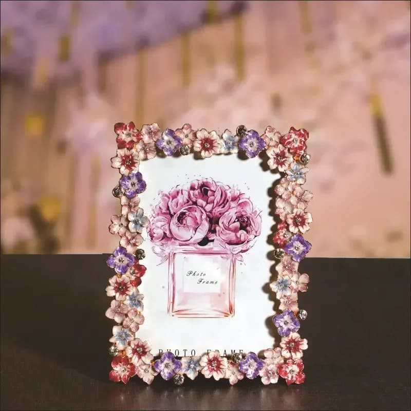 Japanese And Korean Creative Decoration Small Flower Enamel Metal Picture Frame