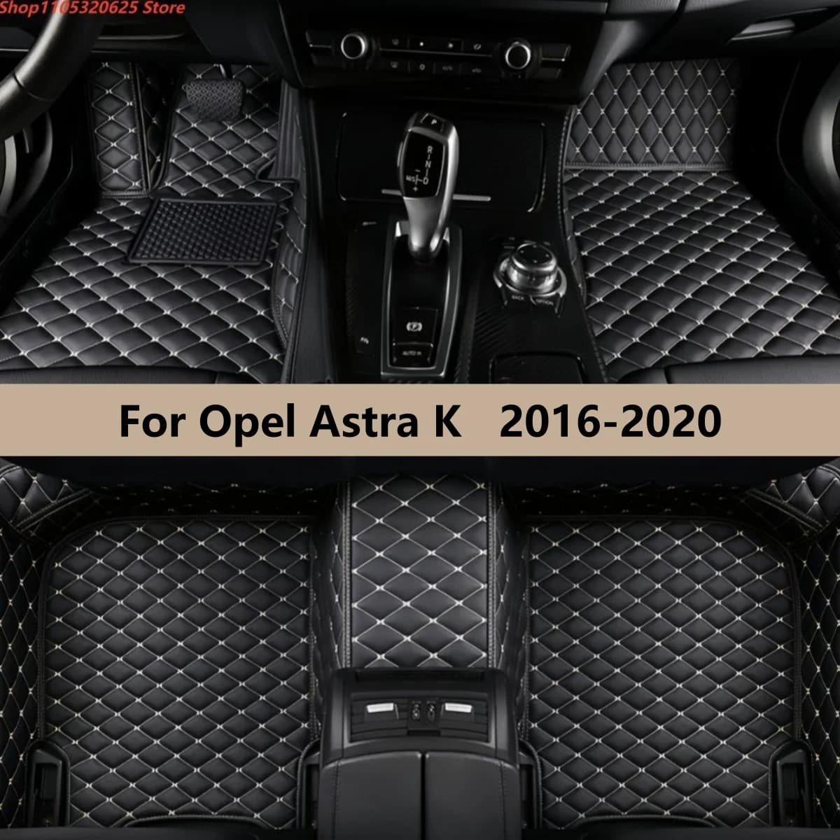 Tappetini Auto in Pelle per Opel Astra K 2016 2017 2018 2019 2020, Set Completo di Accessori Interni
