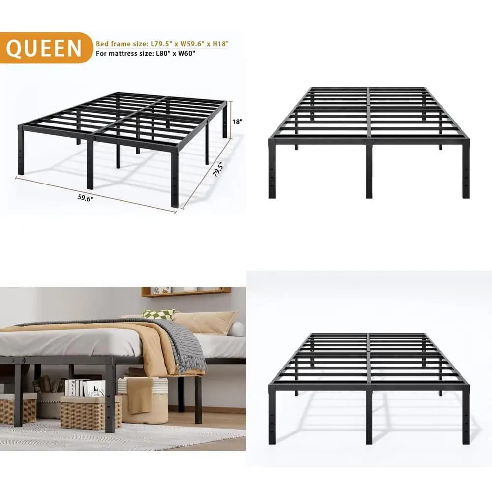 18 inch double bed base for spring mattress - No spring net, easy to mount, silent, sturdy structure, with storage compartment