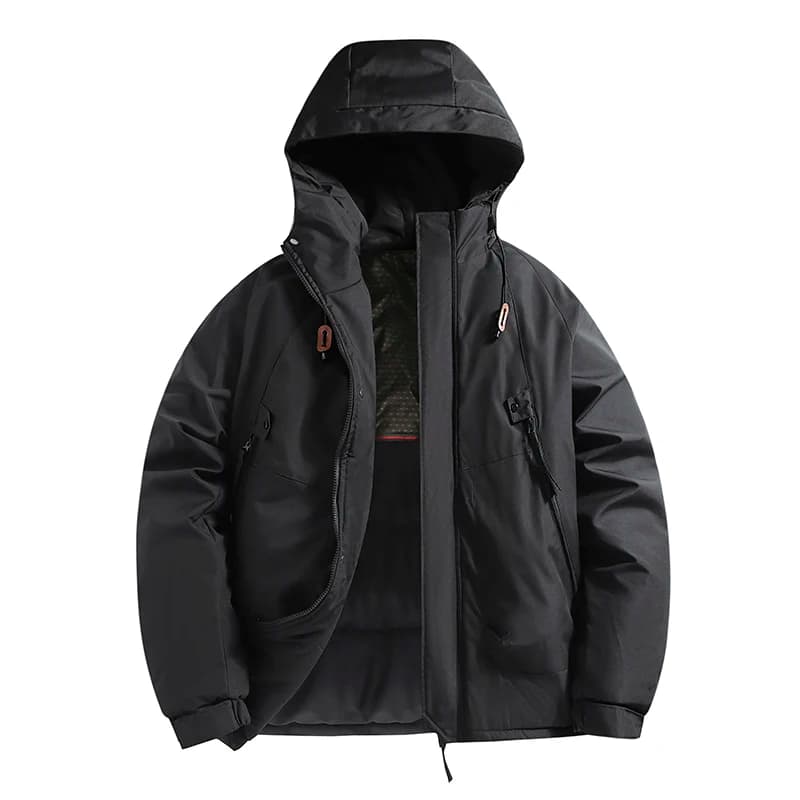 Giacca Parka invernale calda in grafene da uomo Cappotto tattico da esterno con cappuccio impermeabile antivento Piumini multitasche per pendolari