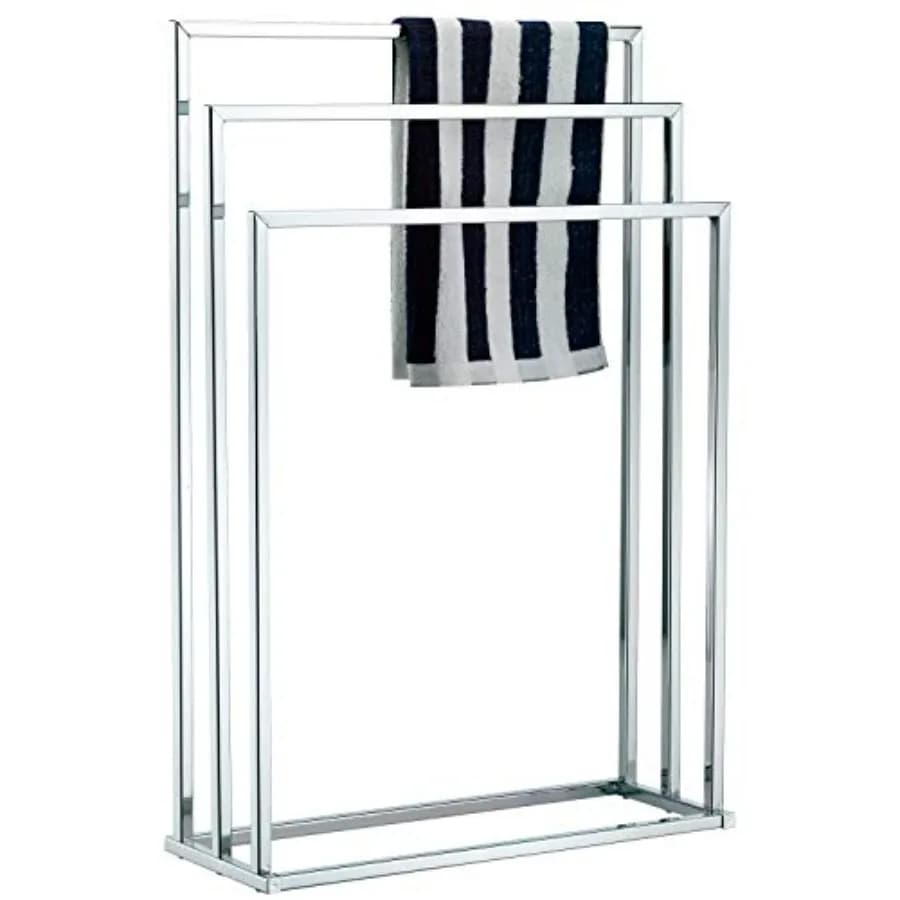 Appendiabiancheria da terra, portasciugamani autoportante con 3 barre per bagno, camera da letto, lavanderia, stendibiancheria, porta piumoni