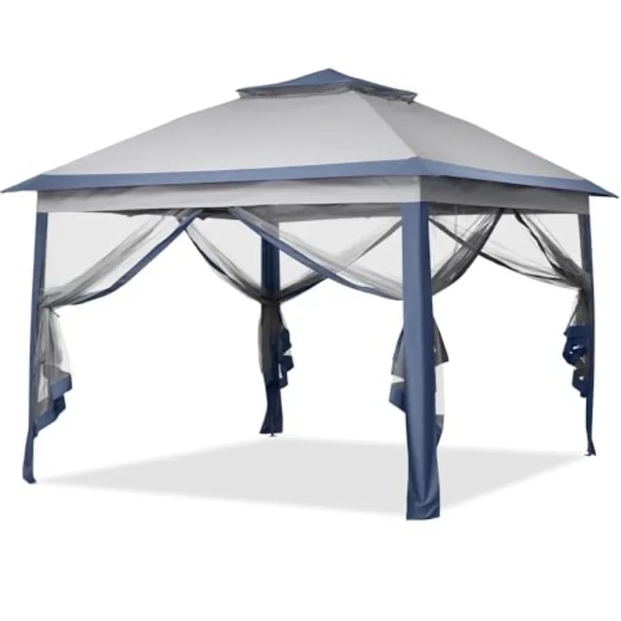 Tenda Pop-Up 11x11 per Esterni con Zanzariera, Gazebo da Giardino con Borsa per il Trasporto