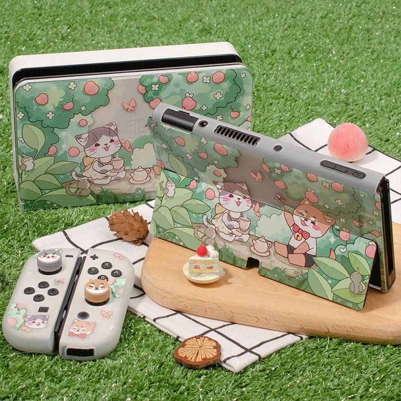Interruttore OLED Guscio protettivo Simpatico cane gatto Morbido TPU NS Joycon Custodia protettiva Cover per Nintendo Switch Accessori OLED