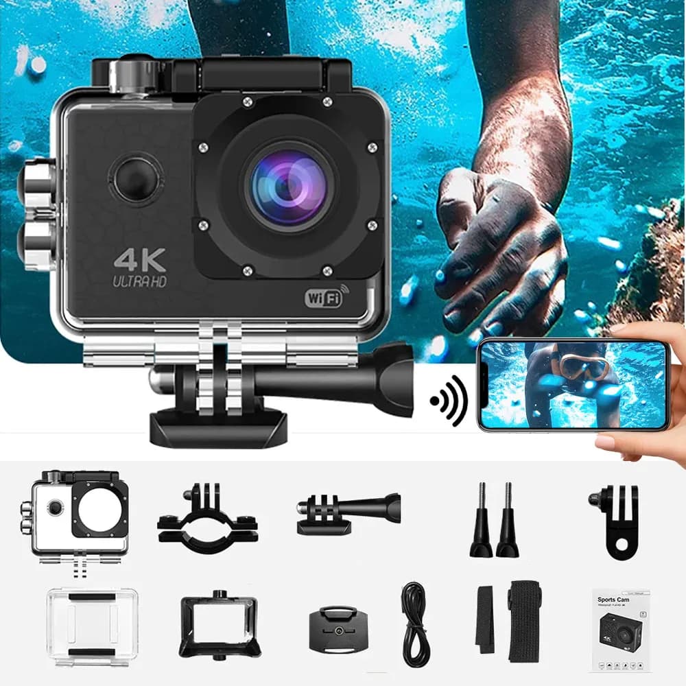 1080p Sports Camera IP68 Action Cam Ultra Dive Room WIFI 120 ° Selfie Photography H.264 for Android IOS