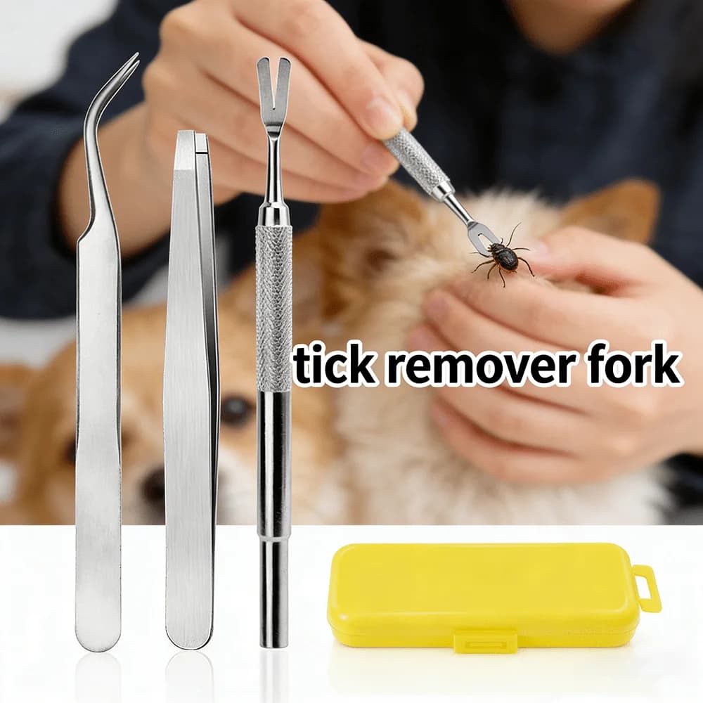Set di Strumenti per la Rimozione di Pulci in Acciaio Inossidabile, Prodotti per la Toelettatura degli Animali Domestici Portatili e Lavabili, Adatti per Gatti e Cani