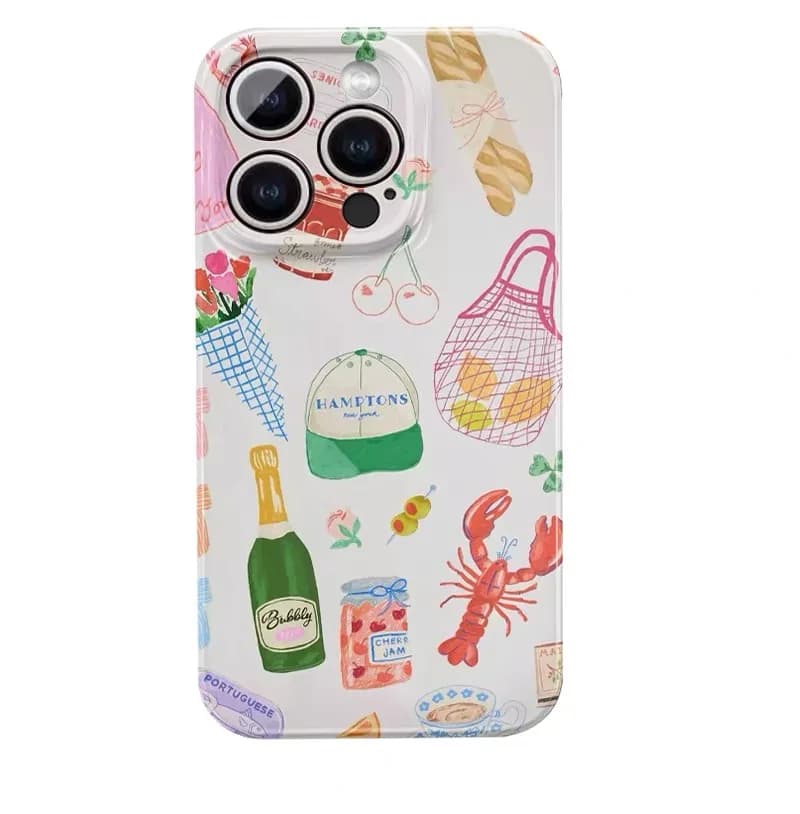 Cover per telefono in acrilico con immagine tennis e picnic per IPHONE 17 Air 16E 15 PROMAX 14 Plus 13 12 MINI 11 PRO 16Plus XR XS MAX