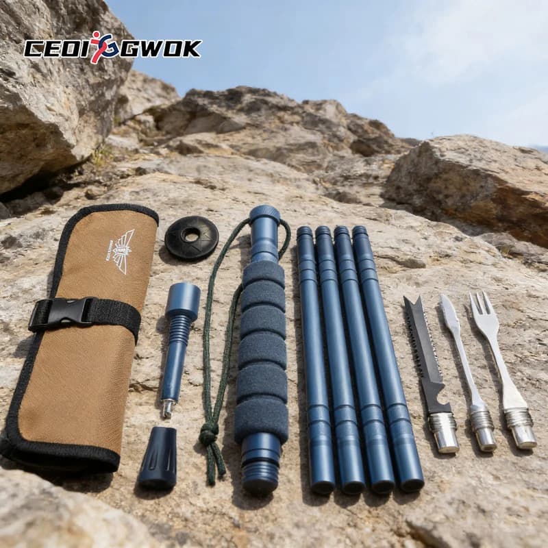CEOI GWOK Bastoncini da Trekking Regolabili Leggeri in Alluminio Durevole per Escursionismo e Campeggio - Nuova Uscita