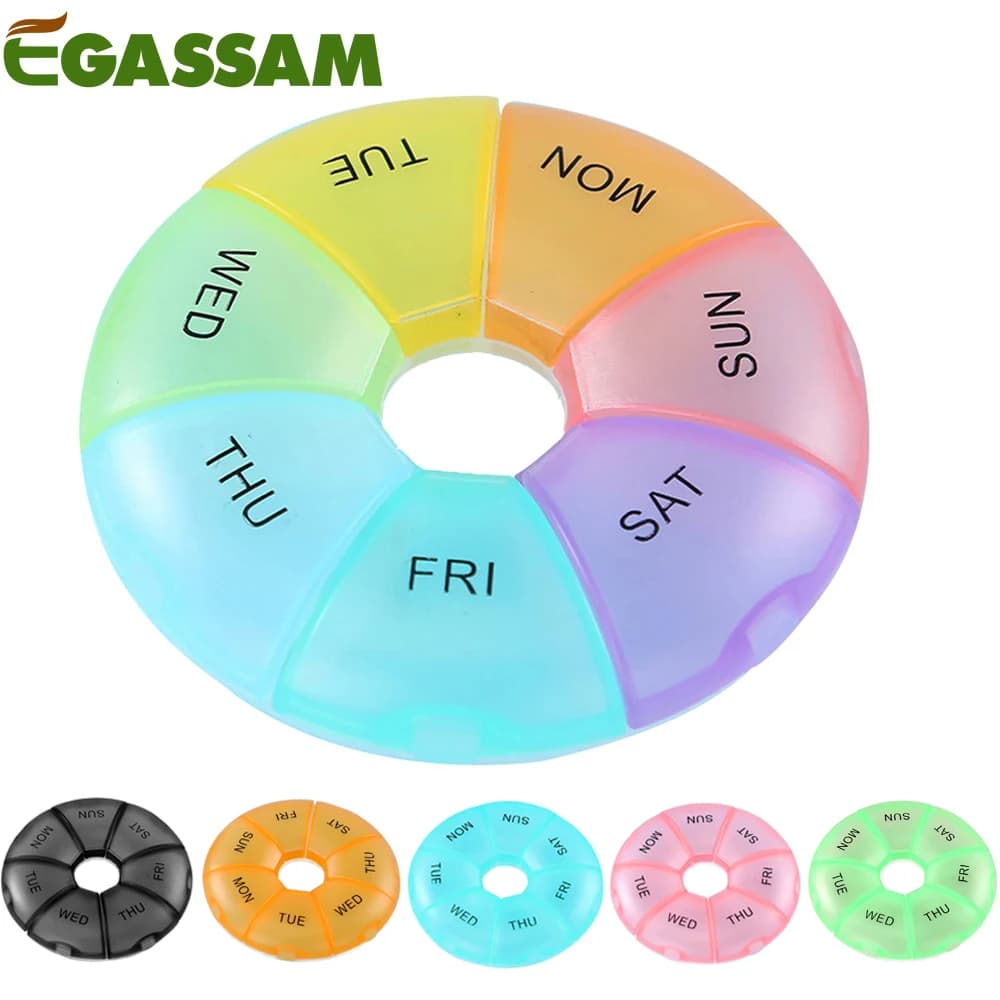 1PCS Weekly Pill Organizer, Daily Vitamin Case Large Capacity Compartments, Pill Containers for Fish Oil Medicine Supplements
