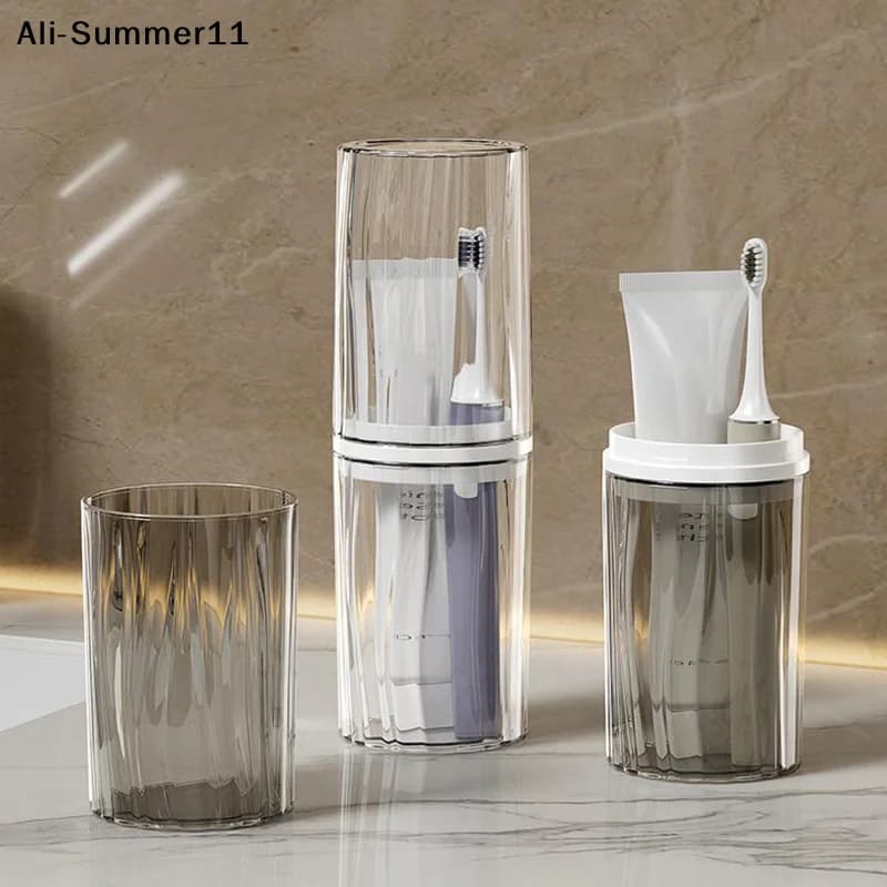 【Wq0】【A6L】Porta Spazzolino da Viaggio Portatile, Contenitore per Dentifricio, Scatola Organizer per Bagno, Tazza per Articoli da Toeletta da Viaggio