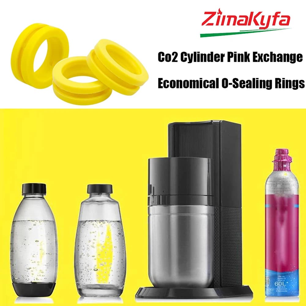 O Ring Soda Machine CO2 Cylinder Exchange Carbonator Silicone Seal Set Gaskets For New Soda Maker Pink Cylinder