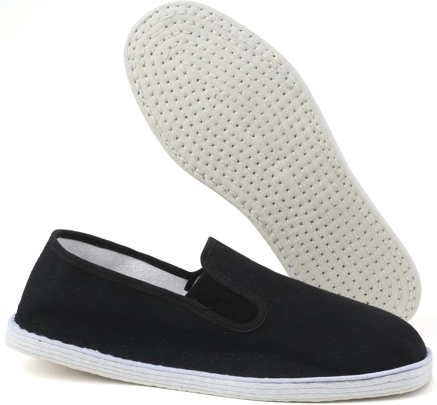2025 Traditional Chinese Men's Shoes Kung Fu Tai Chi with Cotton Sole Black Martial Art Canvas Shoes