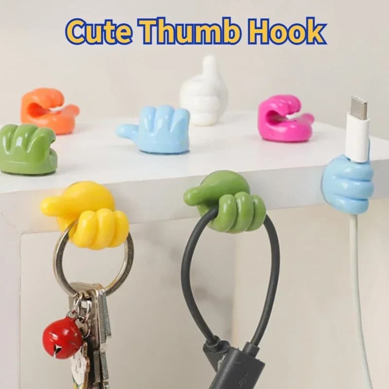 Supporto per clip per hub con gancio per pollice da 30 pezzi, simpatico cavo dati per riporre cavi USB, organizer per cavi fissi per scrivania da cucina per auto