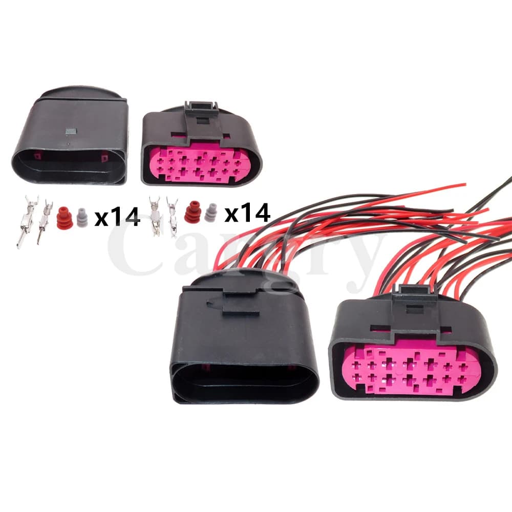 1 Set 14P 1 j0973837 Auto maschio femmina Docking presa impermeabile per Audi VW Auto fari LED connettore ibrido 1 j0973737