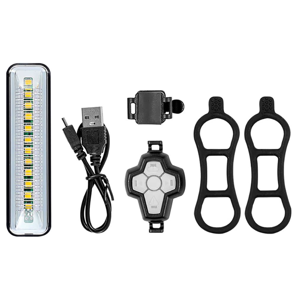 Fanale posteriore per bicicletta con telecomando Fanale posteriore per bicicletta ricaricabile tramite USB LED Fanale posteriore per bicicletta MTB Lampada posteriore di avvertimento per ciclismo