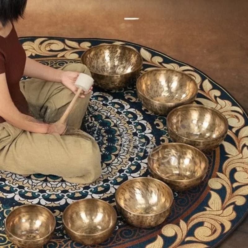 Copper Singing Bowl Meditation Yoga Sound Bowls Set Sound Healing Therapy Singing Bowl Professional Performance Sound Bowl