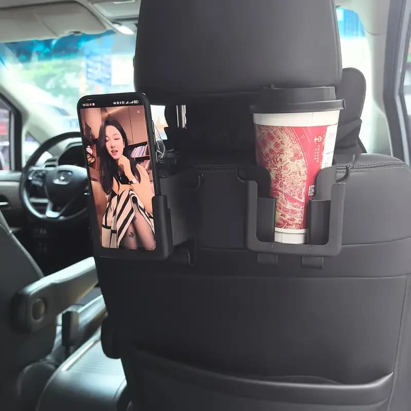 Portabicchieri per sedile posteriore per auto Poggiatesta Borsa Gancio Gancio Organizzatore di stoccaggio Portabicchieri universale Accessori interni per auto