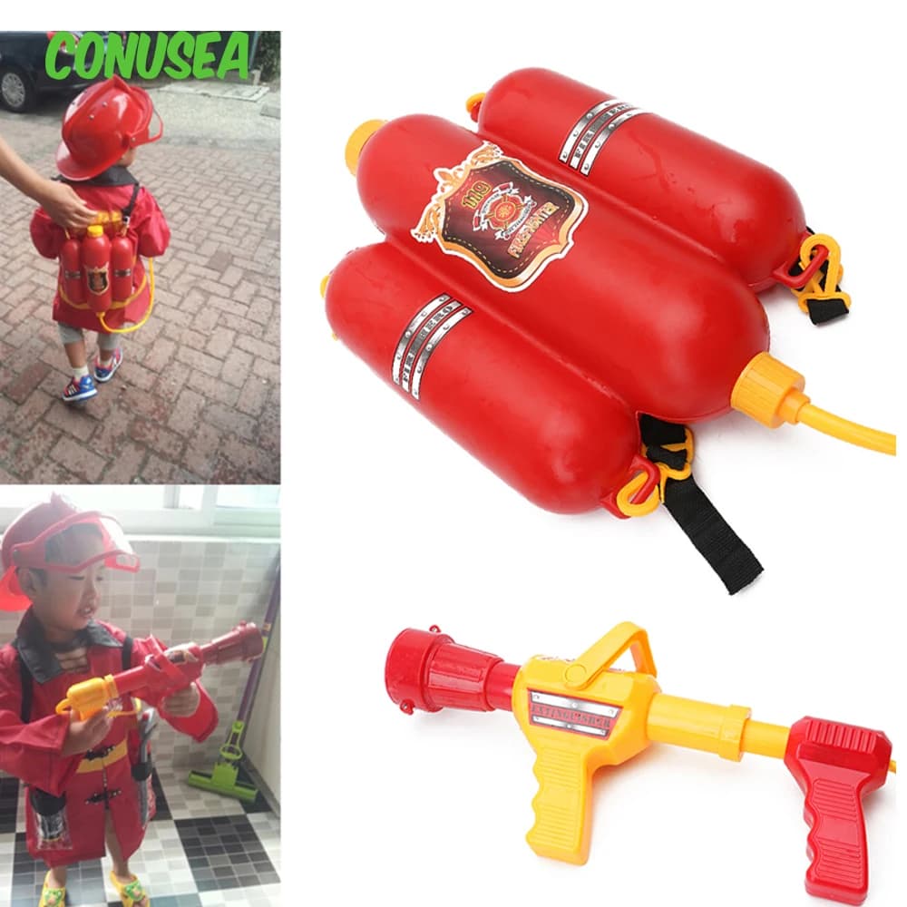 Zaino per bambini pompiere Pistola ad acqua Pistola Pistole ad acqua Giochi da spiaggia all'aperto Estintore giocattolo Soaker Giocattoli per ragazzi Ragazze Regalo per bambini