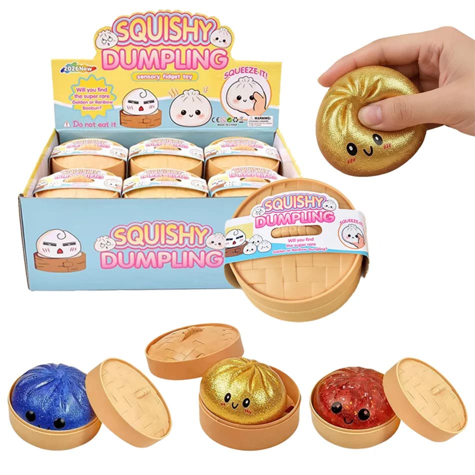 Squishy a forma di raviolo Kawaii con faccina sorridente, base a vapore unica, palla di pasta comprimibile, regalo di compleanno per bambini e adulti