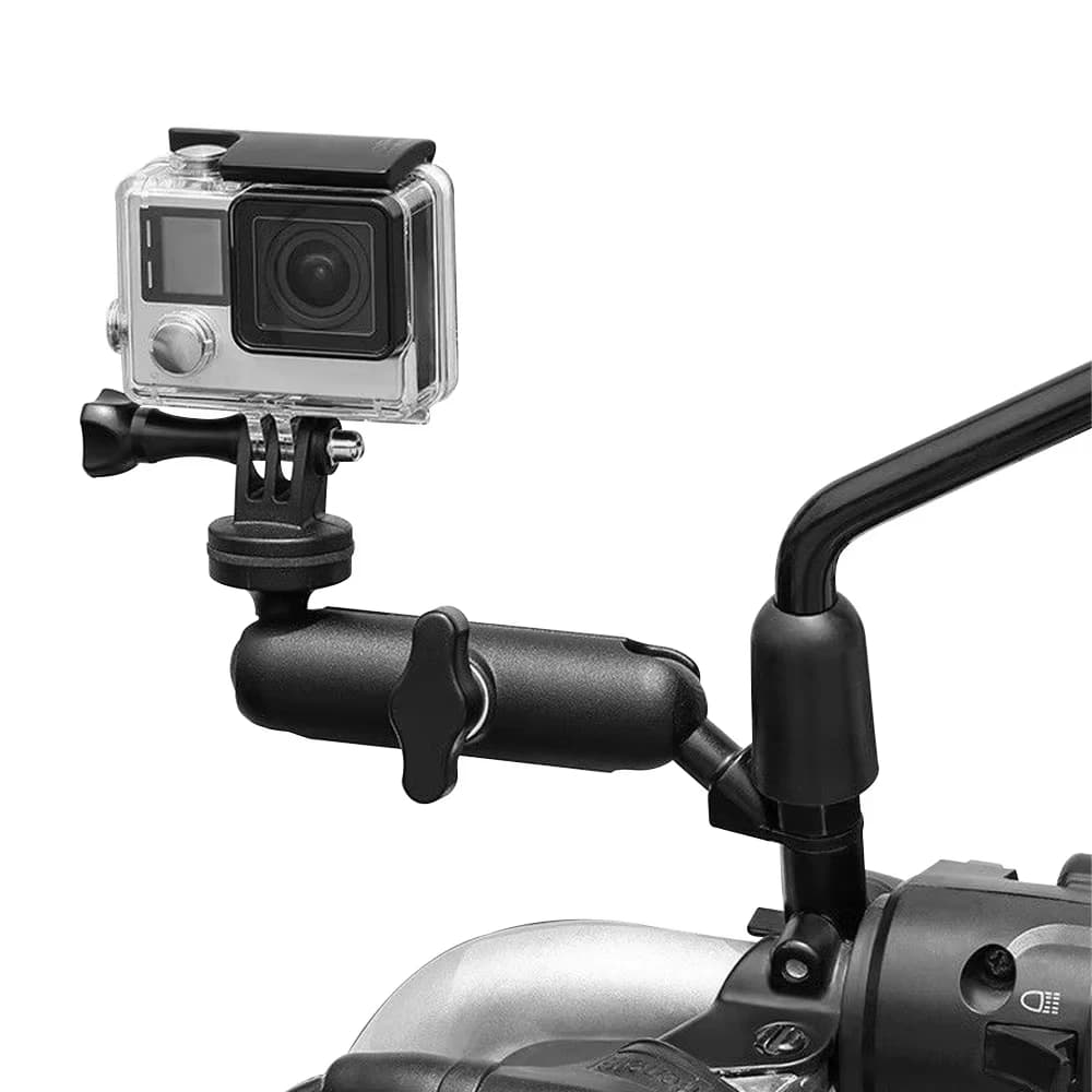 Supporto per fotocamera per bicicletta per moto in metallo Supporto per specchio per manubrio Staffa per bici per GoPro Hero DJI Accessori per action camera per telefono