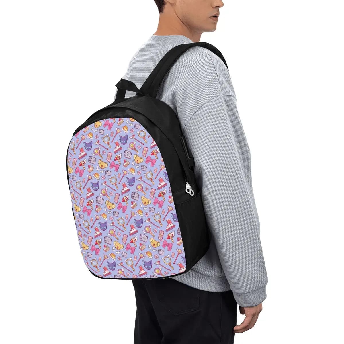 Sakura Card Captor - Zaino viola, borsa da viaggio per notebook, borsa per computer, borsa da scuola per studenti universitari, borse a tracolla per laptop per uomo e donna