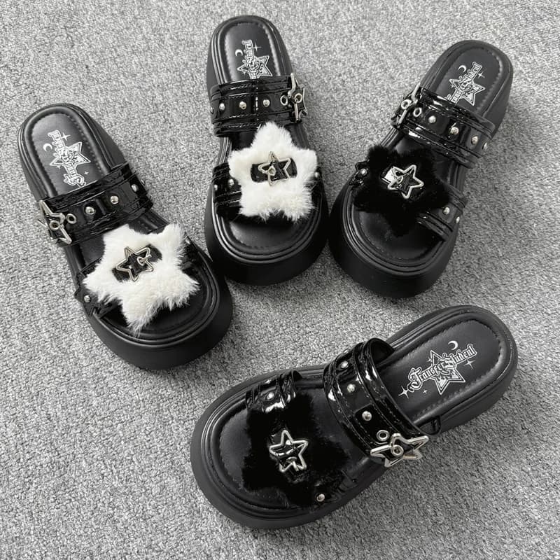 Summer Versatile Subculture Y2k Muffin Slippers Millennial Spice Girls One-pedal Heightening Platform Sandals Women's Shoes