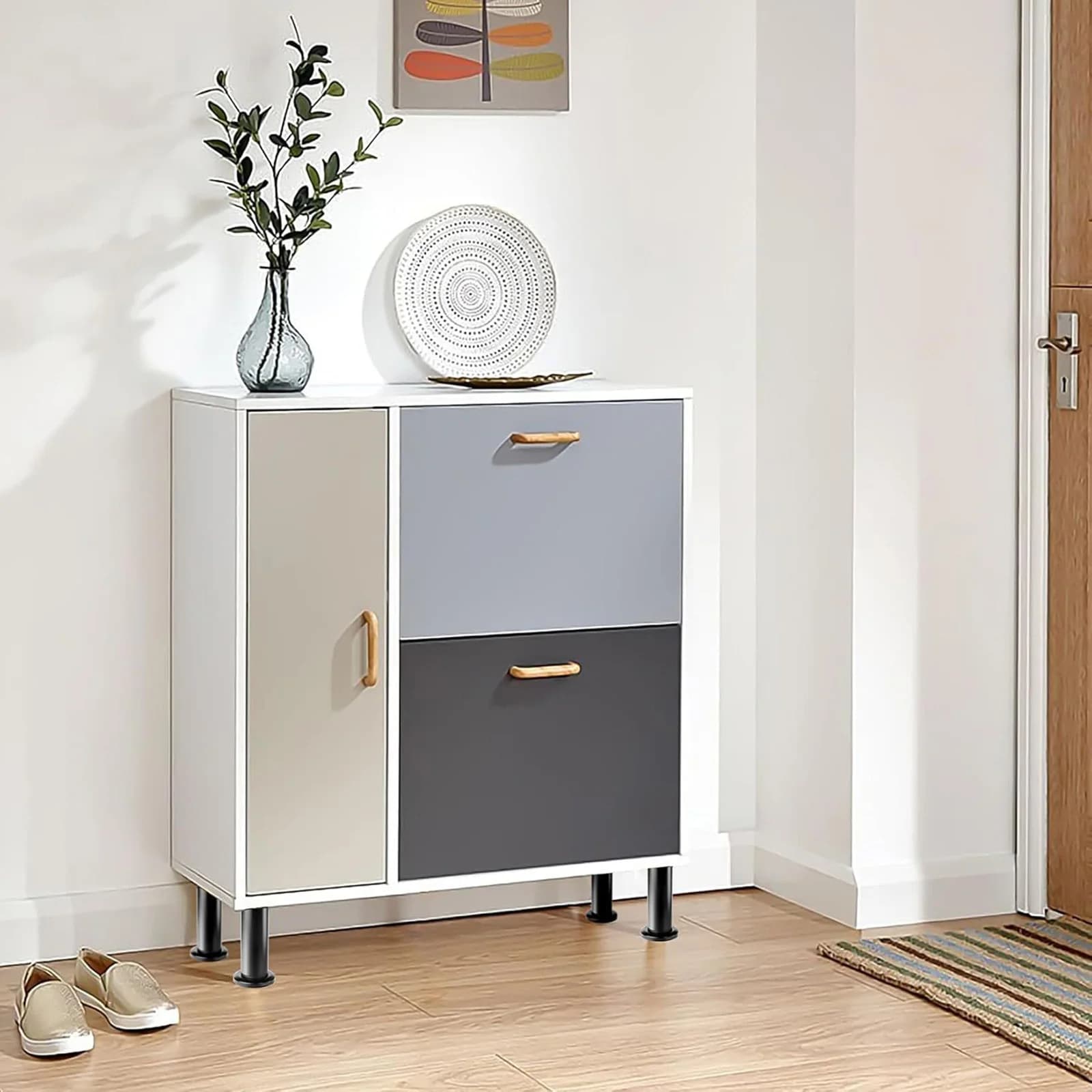 4 piedini regolabili per mobili da 12-19 cm in acciaio laminato con base in gomma, design per la casa