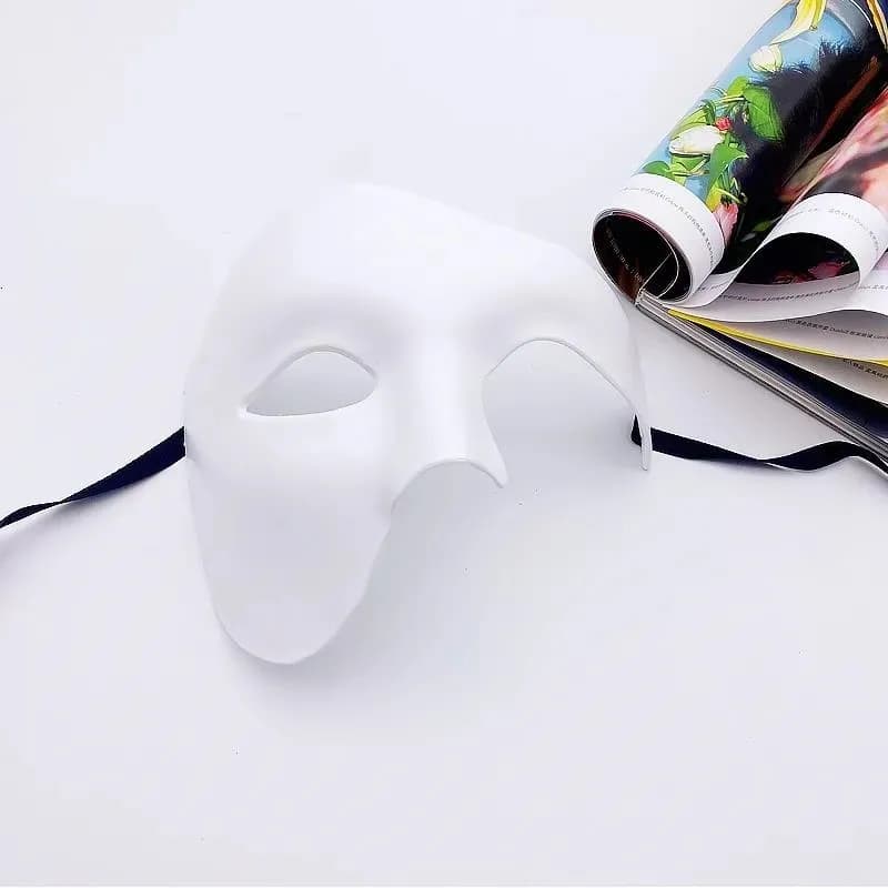 Costume di Halloween Festa in maschera Mascherata maschile Mezza faccia Fantasma adulto del principe retrò Maschera con un solo occhio