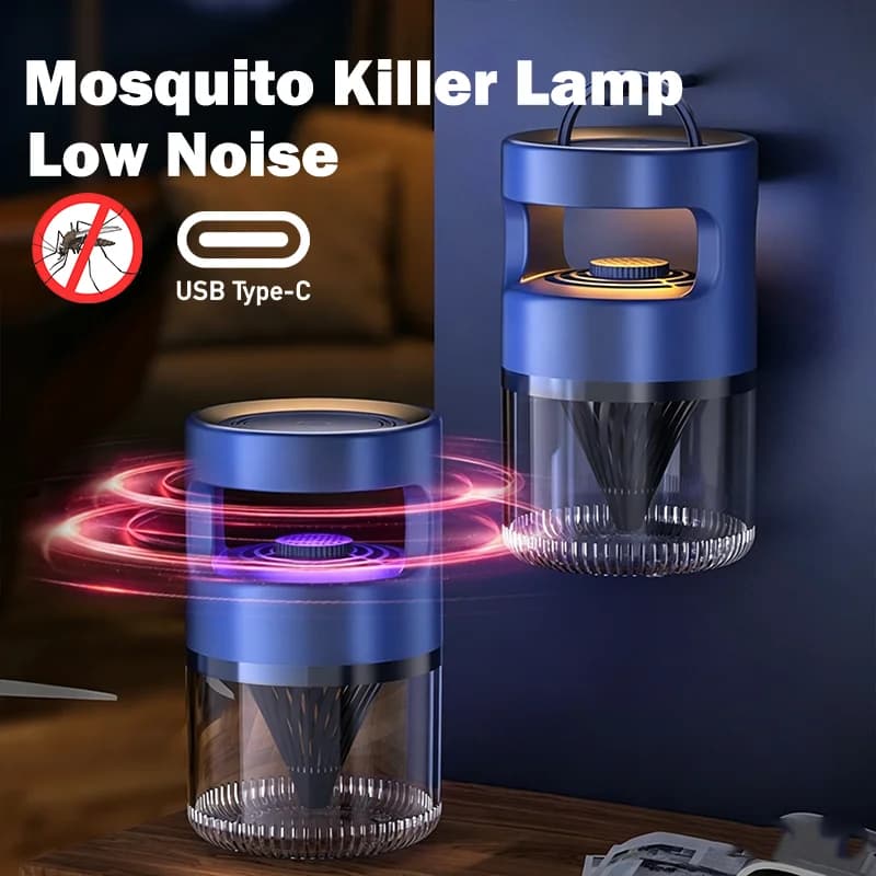 2in1 Inhalation Mosquito Killer Lamp with Night Light Rechargeable Blue UV Light Electric Shock Bug Zapper for Indoor Patio Home