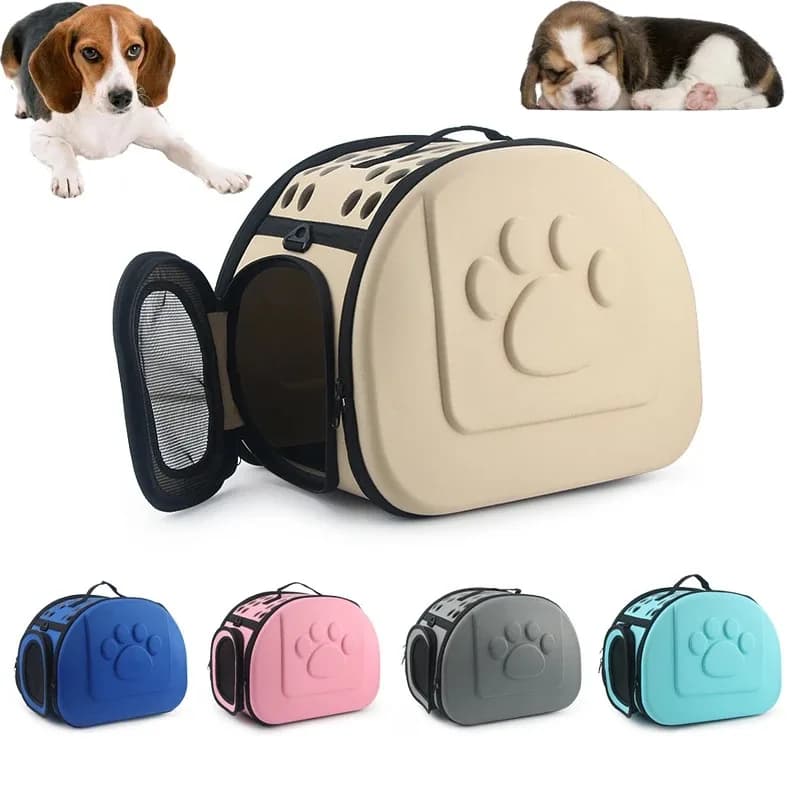 Borsa da trasporto portatile pieghevole per animali domestici Borsa da trasporto per cani e gatti traspirante multiforo EVA Borse da viaggio per animali domestici Gatti Borsa Cerniere di sicurezza