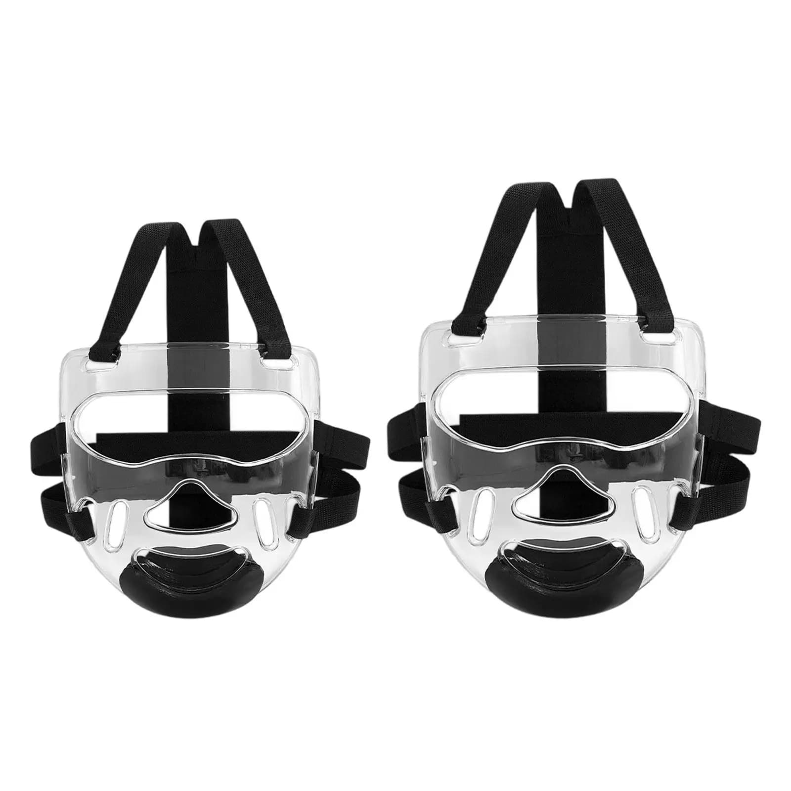 Maschera Protettiva Trasparente per Taekwondo in Schiuma PC, Protezione per la Testa Regolabile per Karate e Arti Marziali per Bambini