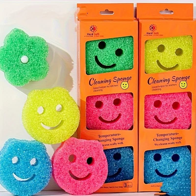 Set di 3 Spugne Magiche per Cucina, Spugna Multifunzionale, Adatta per Pulire Padelle, Forte Azione Smacchiante