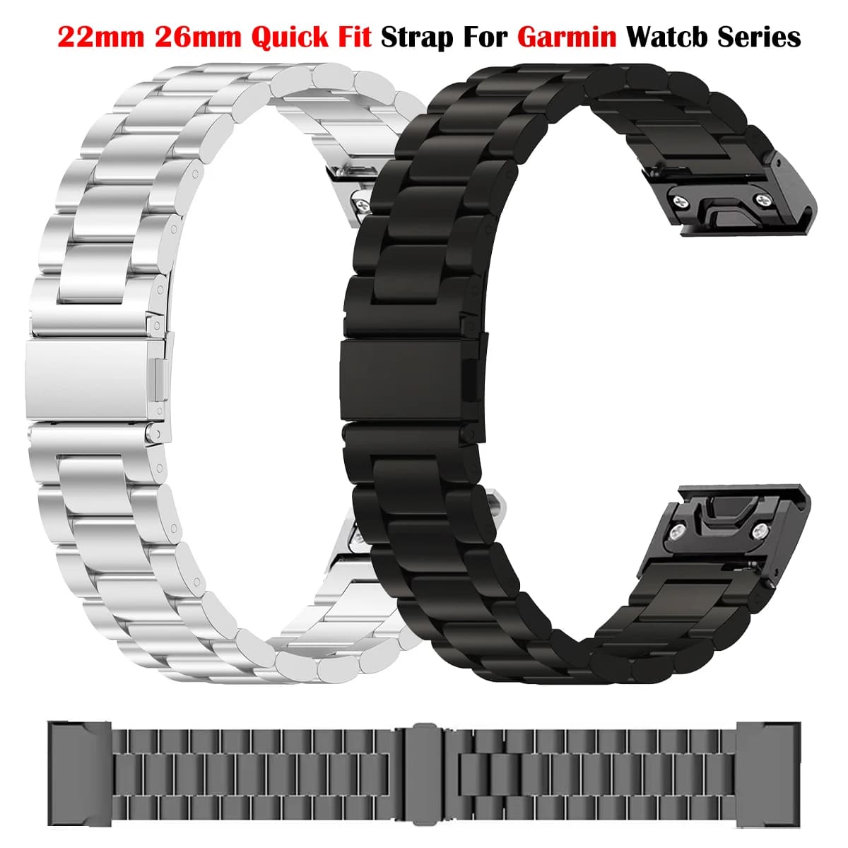 Cinturino in metallo ad montaggio rapido da 22mm 26mm per Garmin Fenix 8 47mm/Fenix E/Fenix 6 Pro/6/7/7 Pro/5 Plus Smart Watch cinturino in acciaio Stianless