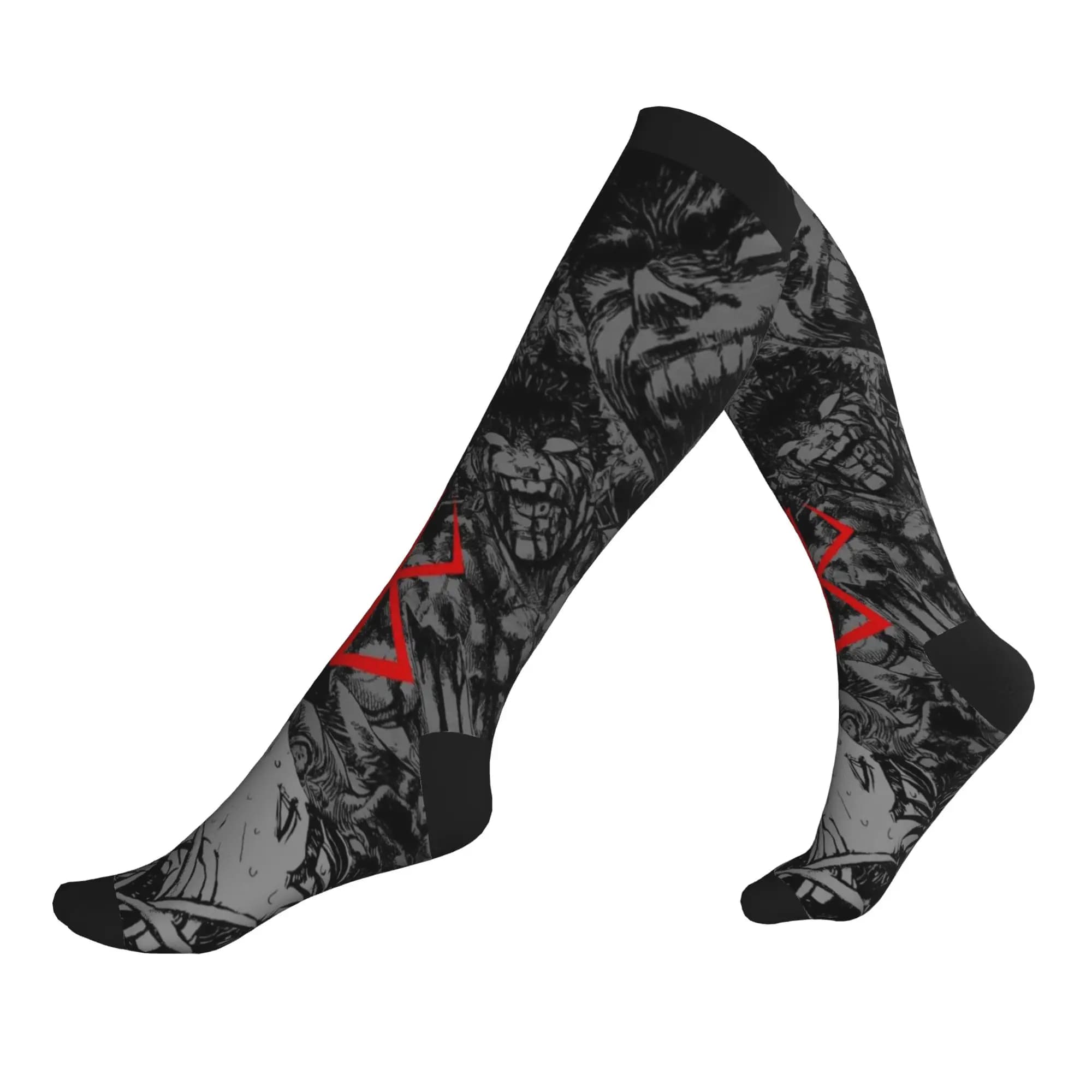 Harajuku Cartoon Anime Berserk Socks Men Women Warm 3D Printing Sports Basketball Sports Compression Socks