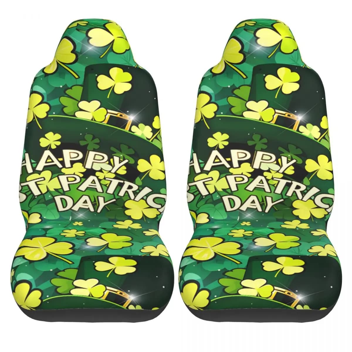 Car Covers for St Patrick's Day, Taxi Covers in Elasticized Polyester, Set of 2 Pieces, Elegant Design