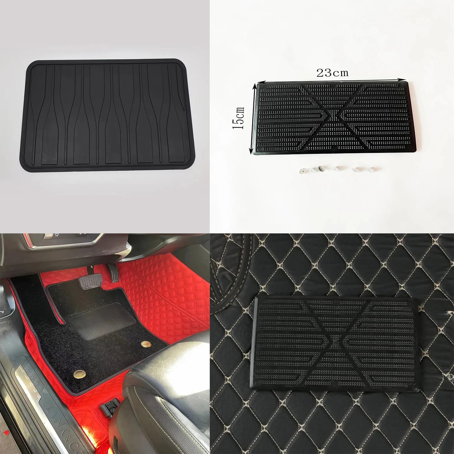 Universal Car Mats Anti-slip Pedal Mat Interior Accessories Heel Mat Pedal Covers Black PVC Universal Car Mat