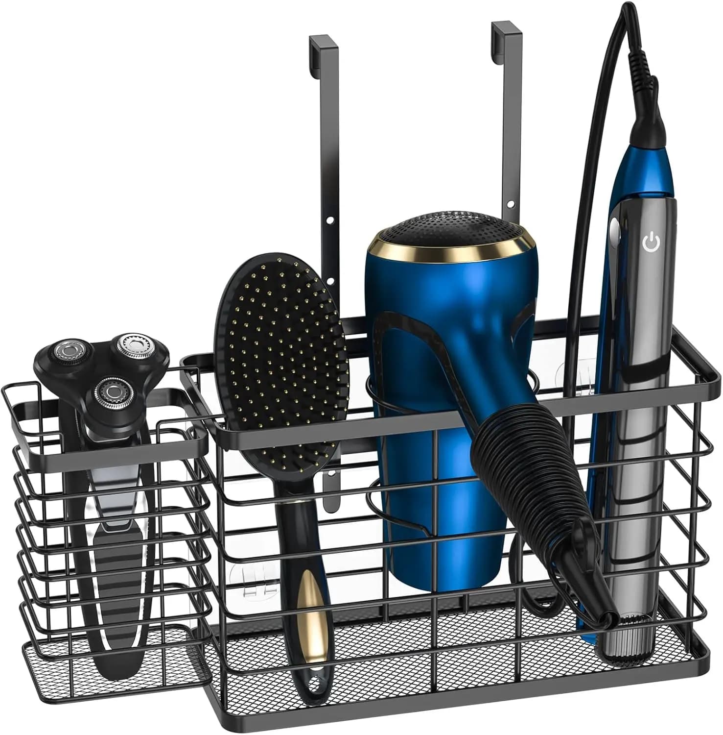 3-in-1 Hair Tool Organizer, Wall Mount or Cabinet Door, Holds Dryer & Straightener