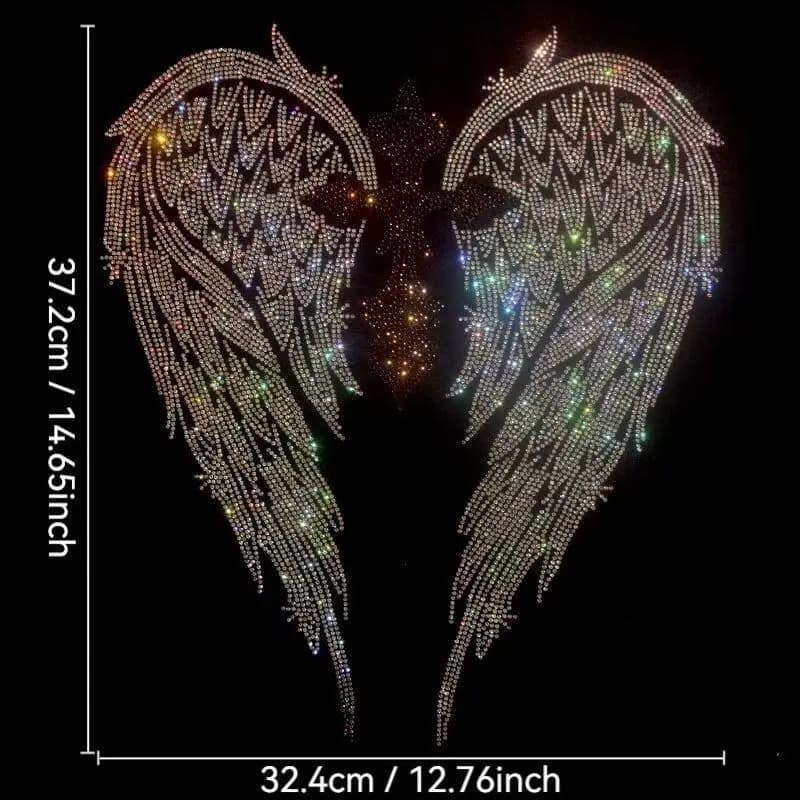 Eleganti adesivi per vestiti fai-da-te: toppe termoadesive termoadesive 3D con strass ad ala per decorazione t-shirt/borsa/giacca