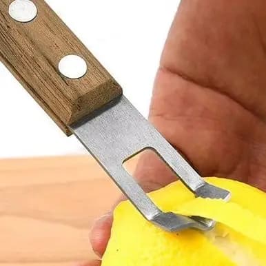 1Pc Stainless Steel Lemon Pelapatate For Corrosion Resistant Fruit Eco-friendly Wooden Handle Anti-rust Wood Kitchen Utensile Kitchen Knife for peeling