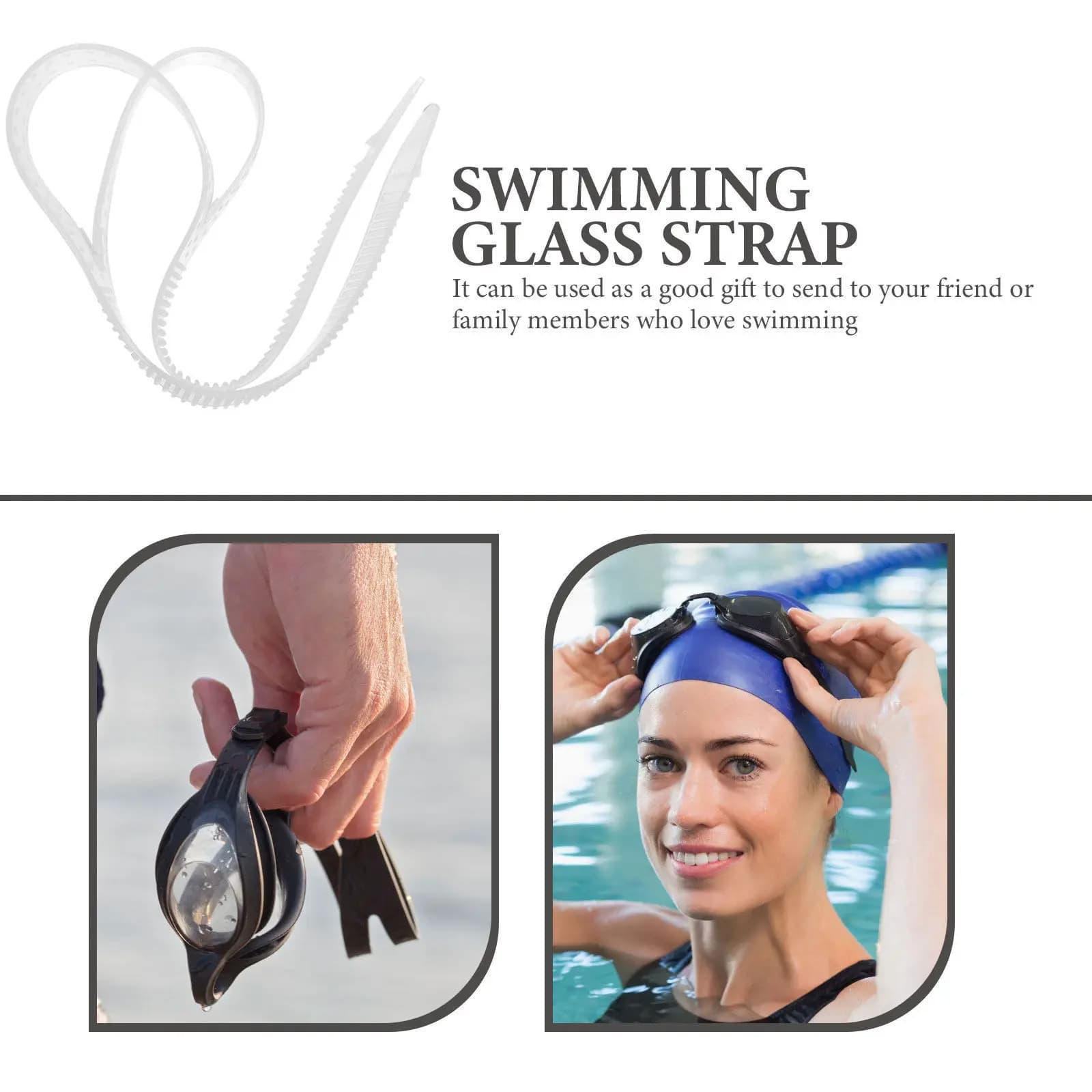 2 pezzi di cinturini regolabili in silicone per maschera subacquea, ricambio per occhialini da nuoto e immersione, comoda fascia universale per adulti