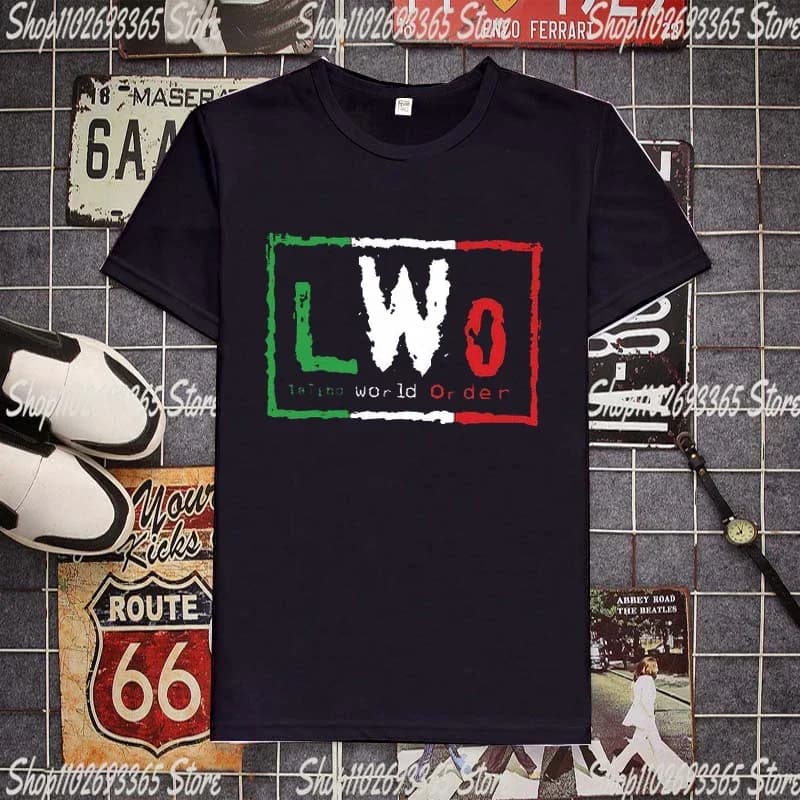 Men's Wrestler LWO series Printing T-shirt Children's Street Round Neck Sports Large Top