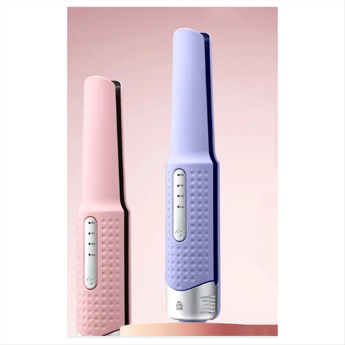 Y31A Piastra per capelli wireless Ferro arricciacapelli Mini ferro da stiro modellante a doppio scopo con ioni negativi Rosa