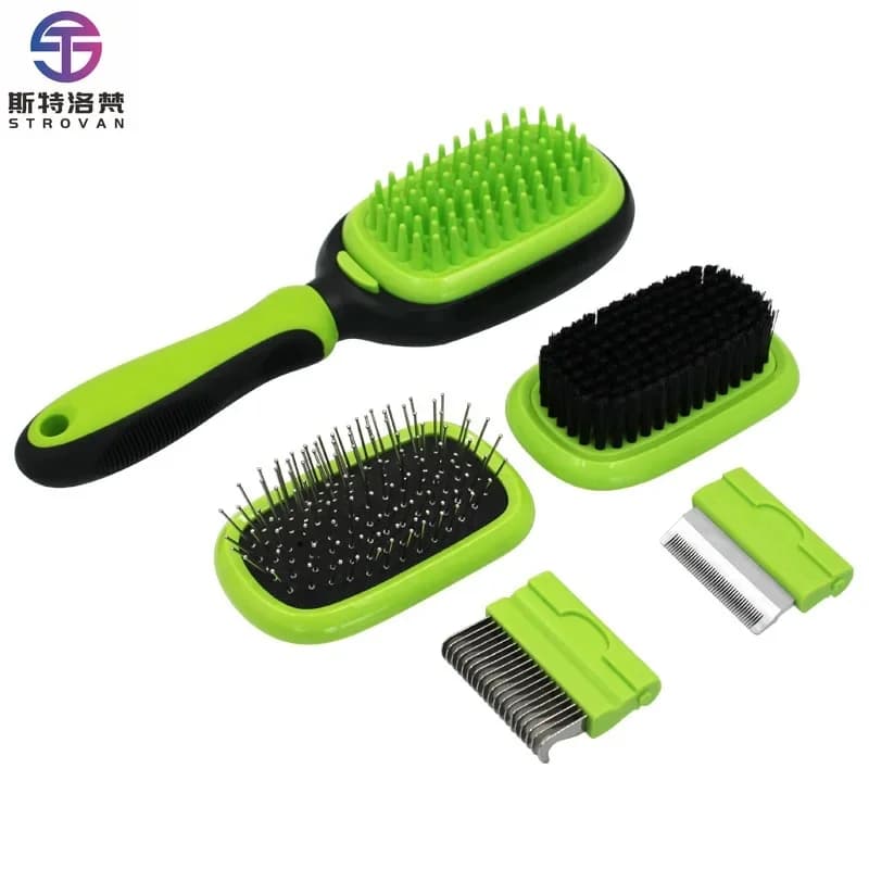 5‑in‑1 Pet Grooming Kit Double‑Sided Comb Brush Multi‑Function Hair Remover For Cats Dogs Pet Care Supplies