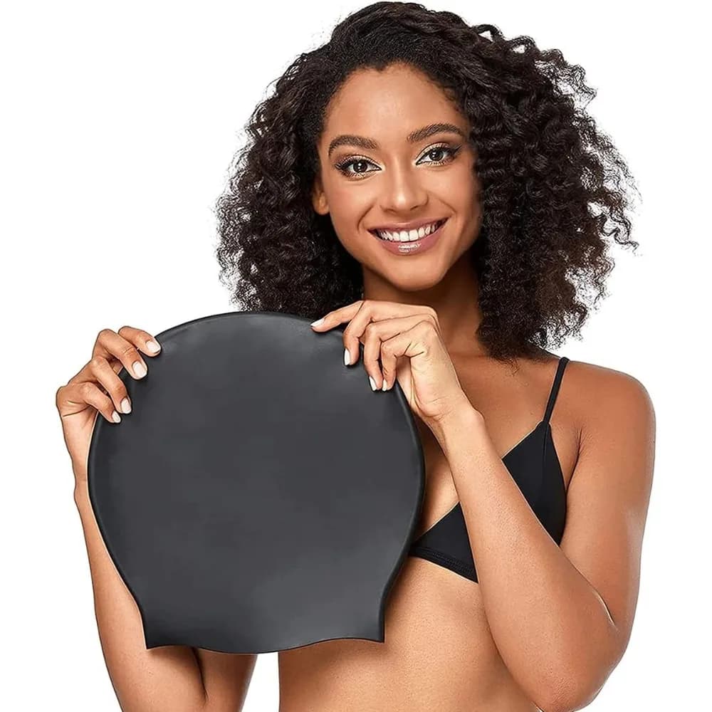Extra large silicone swim cap for woman waterproof for long hair, braids, dreadlocks, curly hair, secure fit for swimming and bath