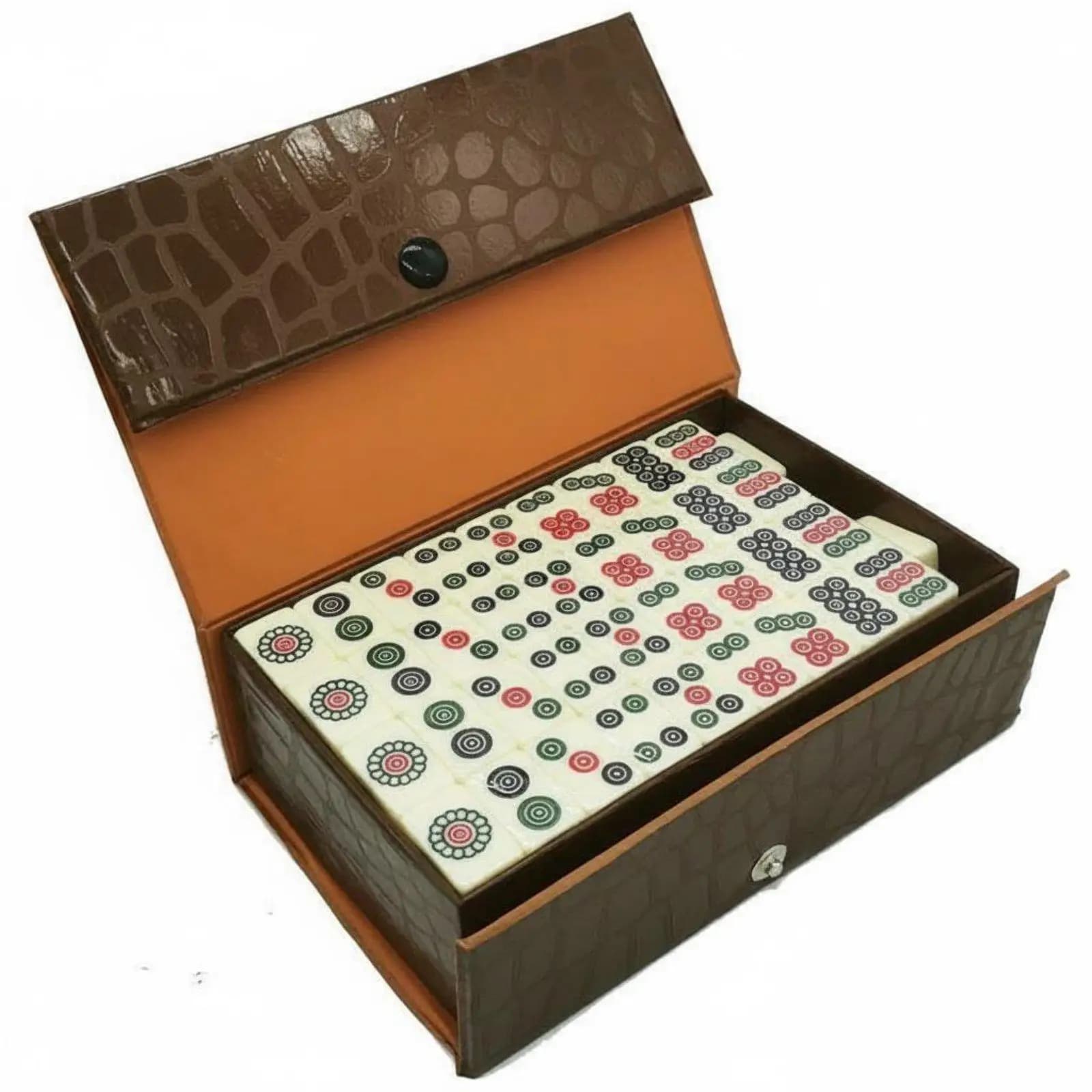 Melamine Mahjong Game Set Lightweight Mini Tiles Classic Tabletop Board with Organizer for School Home Outdoor Play