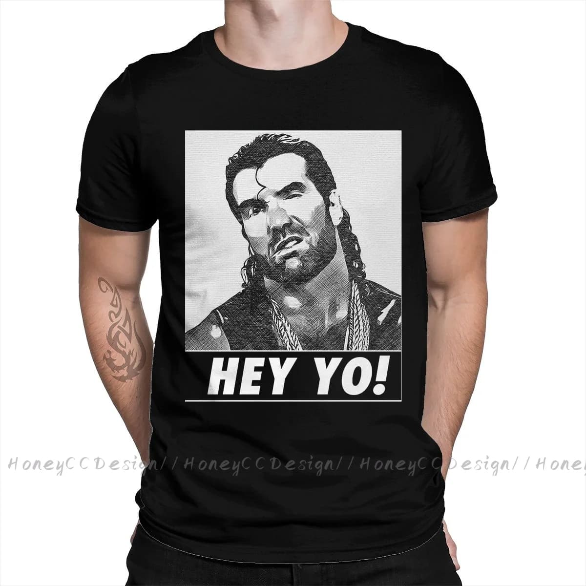High Quality Men Razor Ramon Black T-Shirt Scott Hall Bad Guy Pure Cotton Shirt Tees Harajuku TShirt