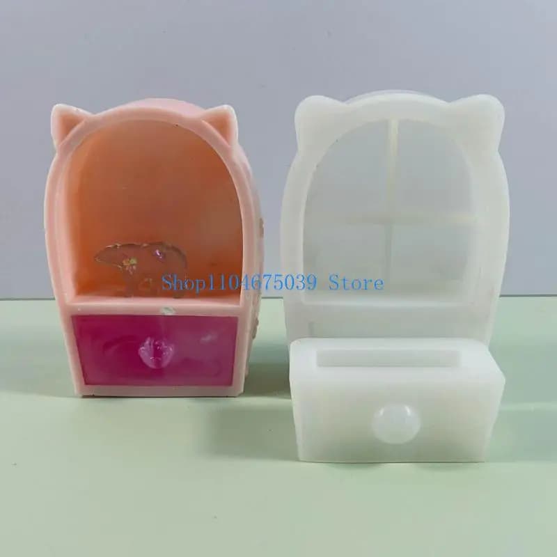 5SD Orecchie per gatti Cassetti Scatola stoccaggio stampo in silicone per artigianato fai -da -te Decorazione per casa